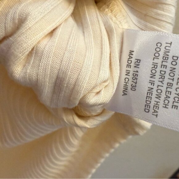 Jane + Delancy Cream Ribbed Knit Oversized Top – Cozy Drop Shoulder Loungewear - Picture 5 of 9